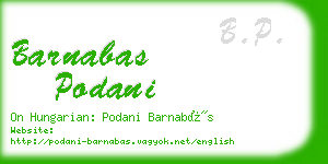 barnabas podani business card